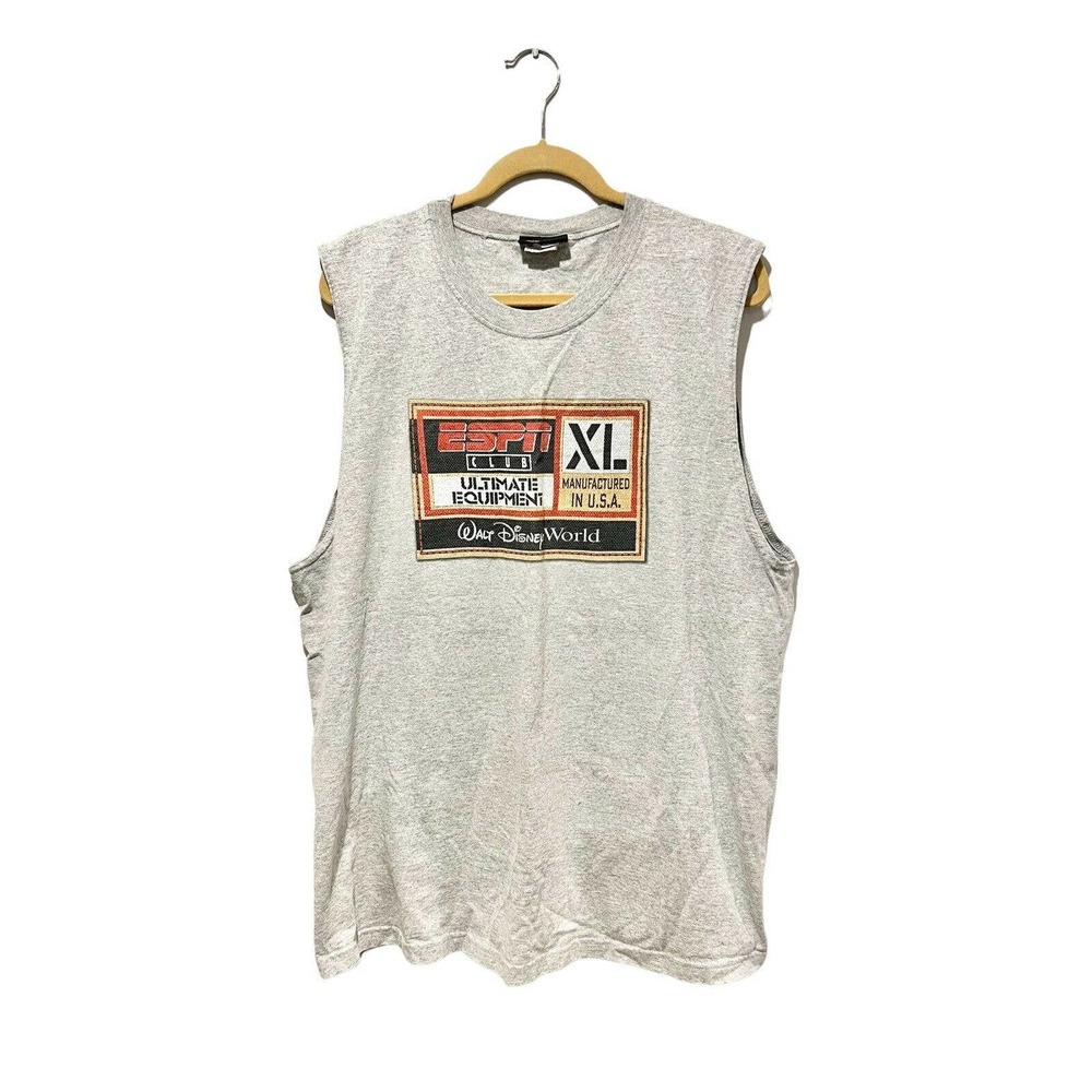 ESPN Disney World Mens Sleeveless Shirt XL Gray HTF EUC